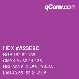 颜色代码: HEX #A23E9C | qconv.com