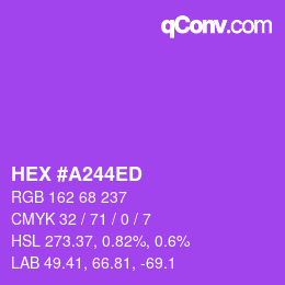 Color code: HEX #A244ED | qconv.com
