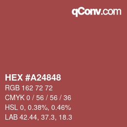 Color code: HEX #A24848 | qconv.com