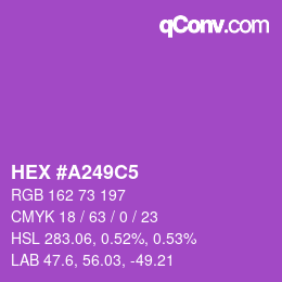 Color code: HEX #A249C5 | qconv.com