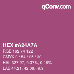 颜色代码: HEX #A24A7A | qconv.com