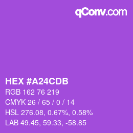 Color code: HEX #A24CDB | qconv.com