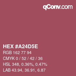 Code couleur: HEX #A24D5E | qconv.com