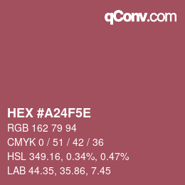 Color code: HEX #A24F5E | qconv.com