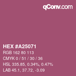颜色代码: HEX #A25071 | qconv.com