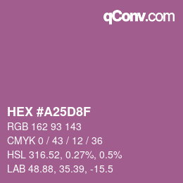 颜色代码: HEX #A25D8F | qconv.com