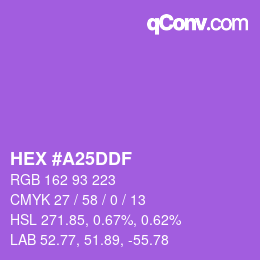 Color code: HEX #A25DDF | qconv.com