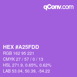 Color code: HEX #A25FDD | qconv.com