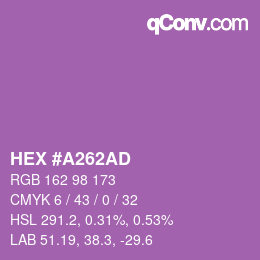 Color code: HEX #A262AD | qconv.com