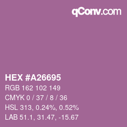 颜色代码: HEX #A26695 | qconv.com