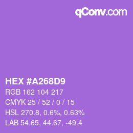 Color code: HEX #A268D9 | qconv.com