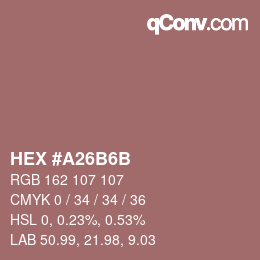 Color code: HEX #A26B6B | qconv.com