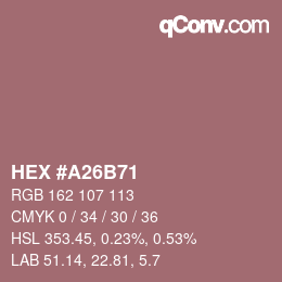 Código de color: HEX #A26B71 | qconv.com