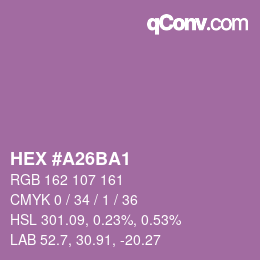 Color code: HEX #A26BA1 | qconv.com