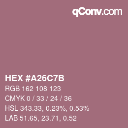 カラーコード: HEX #A26C7B | qconv.com