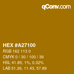 Farbcode: HEX #A27100 | qconv.com