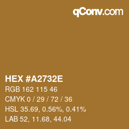 颜色代码: HEX #A2732E | qconv.com