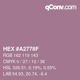 Color code: HEX #A2778F | qconv.com