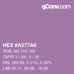 颜色代码: HEX #A277A6 | qconv.com
