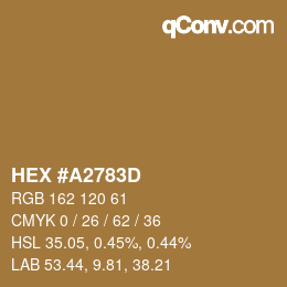 Color code: HEX #A2783D | qconv.com