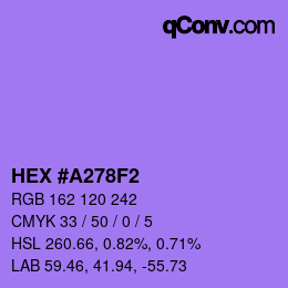 Color code: HEX #A278F2 | qconv.com