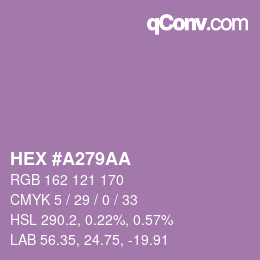 カラーコード: HEX #A279AA | qconv.com