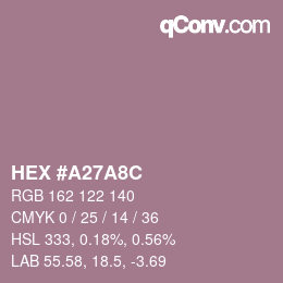 カラーコード: HEX #A27A8C | qconv.com