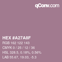 颜色代码: HEX #A27A8F | qconv.com