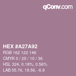 颜色代码: HEX #A27A92 | qconv.com