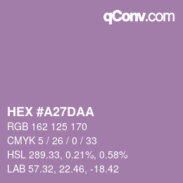 颜色代码: HEX #A27DAA | qconv.com