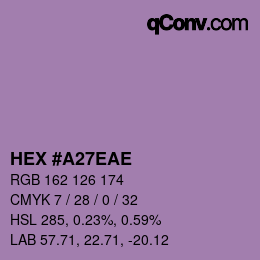 カラーコード: HEX #A27EAE | qconv.com