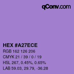 カラーコード: HEX #A27ECE | qconv.com