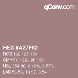 Color code: HEX #A27F82 | qconv.com