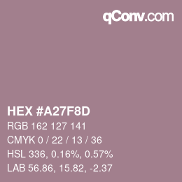 Color code: HEX #A27F8D | qconv.com