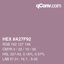 Color code: HEX #A27F92 | qconv.com