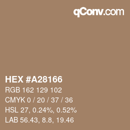 Color code: HEX #A28166 | qconv.com