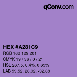 カラーコード: HEX #A281C9 | qconv.com