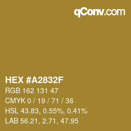 Código de color: HEX #A2832F | qconv.com