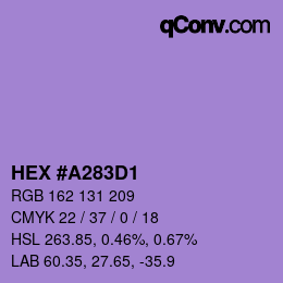 カラーコード: HEX #A283D1 | qconv.com
