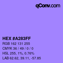 Color code: HEX #A283FF | qconv.com