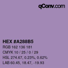 Código de color: HEX #A288B5 | qconv.com