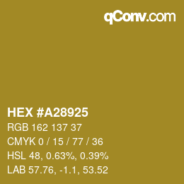 Color code: HEX #A28925 | qconv.com