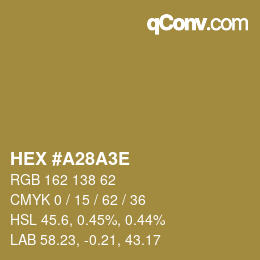 颜色代码: HEX #A28A3E | qconv.com