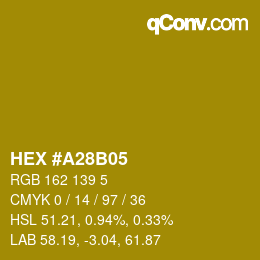 Color code: HEX #A28B05 | qconv.com