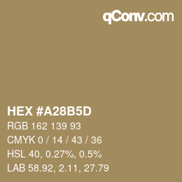 カラーコード: HEX #A28B5D | qconv.com