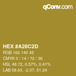Color code: HEX #A28C2D | qconv.com