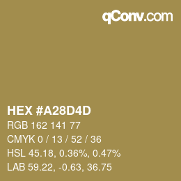 カラーコード: HEX #A28D4D | qconv.com