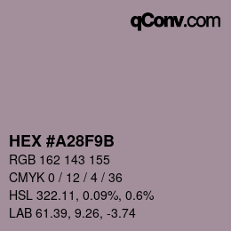 颜色代码: HEX #A28F9B | qconv.com