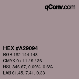 Código de color: HEX #A29094 | qconv.com