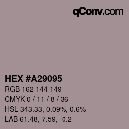 Código de color: HEX #A29095 | qconv.com